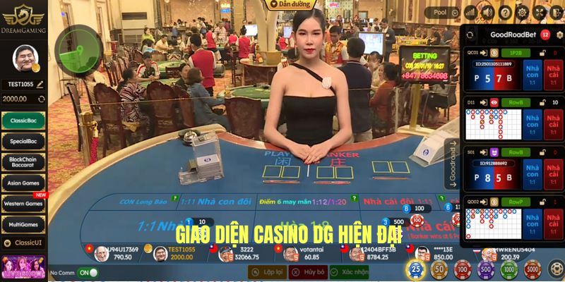 Giao diện đánh bạc của DG casino hiện đại